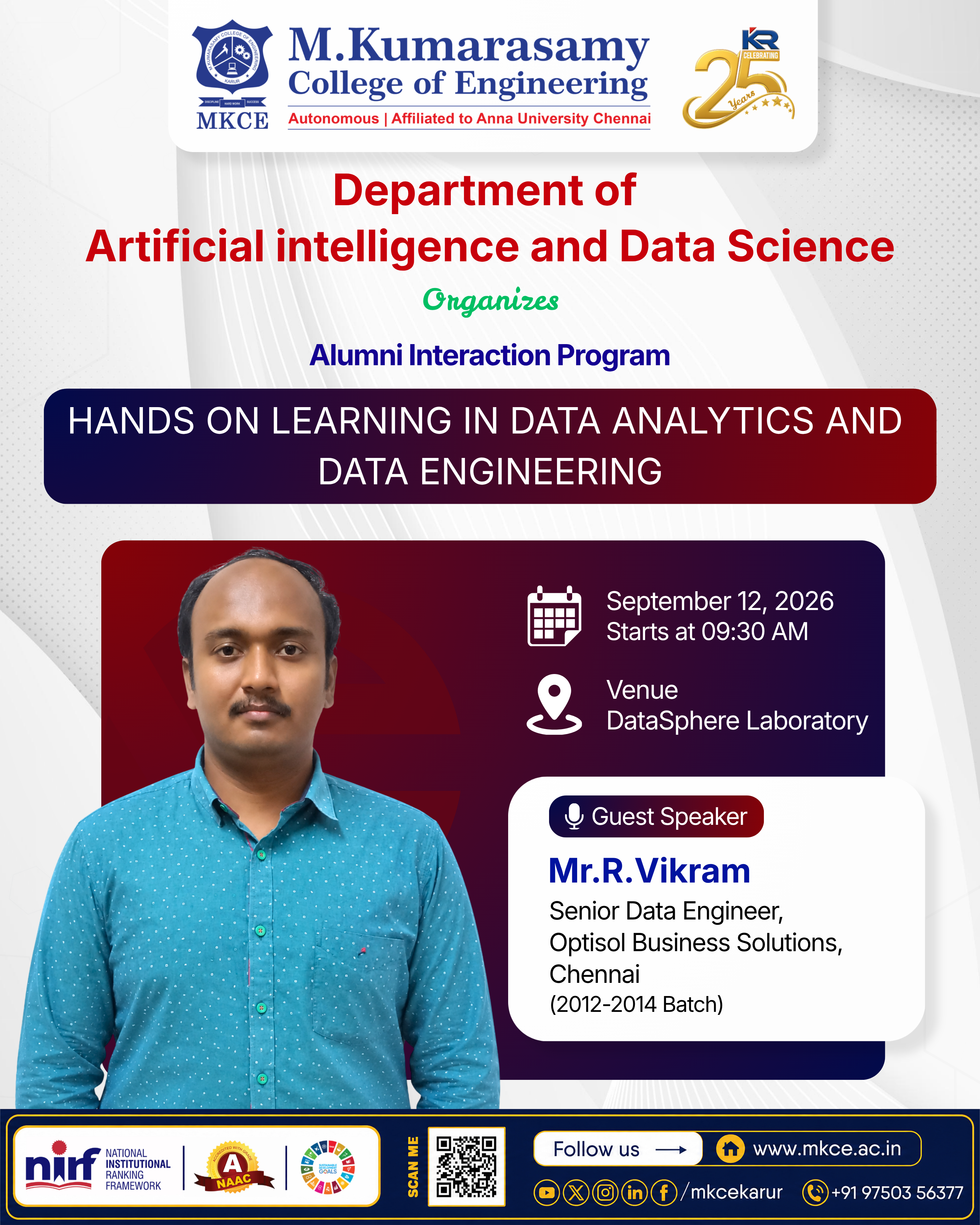 Department of AIDS | Alumni Interaction Program - HANDS-ON LEARNING IN DATA ANALYTICS AND DATA ENGIN
